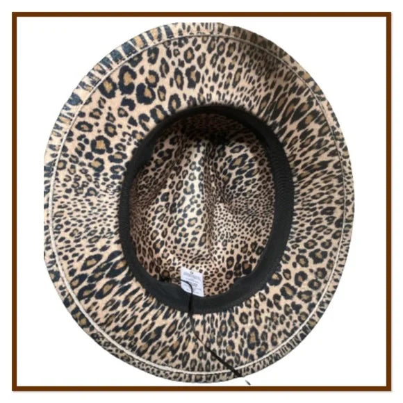 Leopard Print Fedora Hat for Women - One Size Fits All