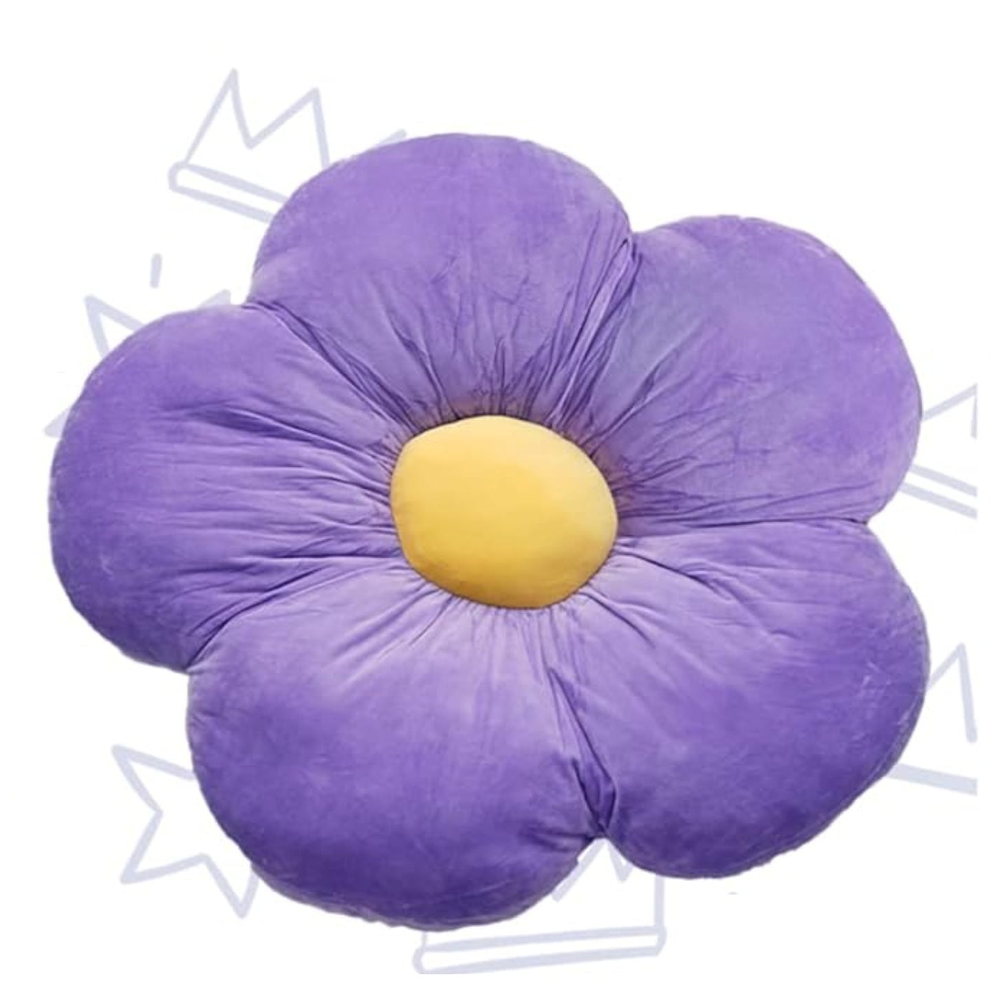 Girls Flower Floor Pillow Seating Cushion, for a Reading Nook, Bed Room, or Watching TV.  35", Purple