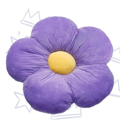 Girls Flower Floor Pillow Seating Cushion, for a Reading Nook, Bed Room, or Watching TV.  35", Purple