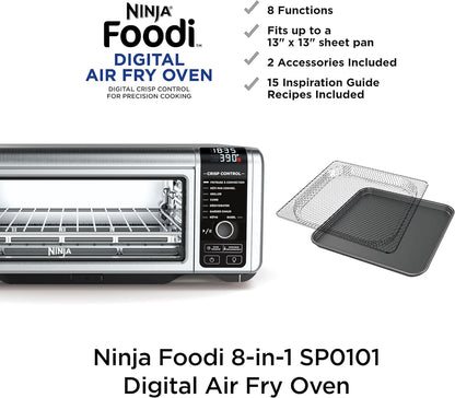 Digital Air Fry Oven - Stainless Steel, Flips Up & Away for Easy Storage