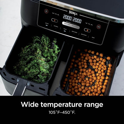 Ninja 10-in-1 Air Fryer, Roast, Bake, Broil, Reheat & More, 10 QT, Less Oil, Quick & Healthy Meals, Black