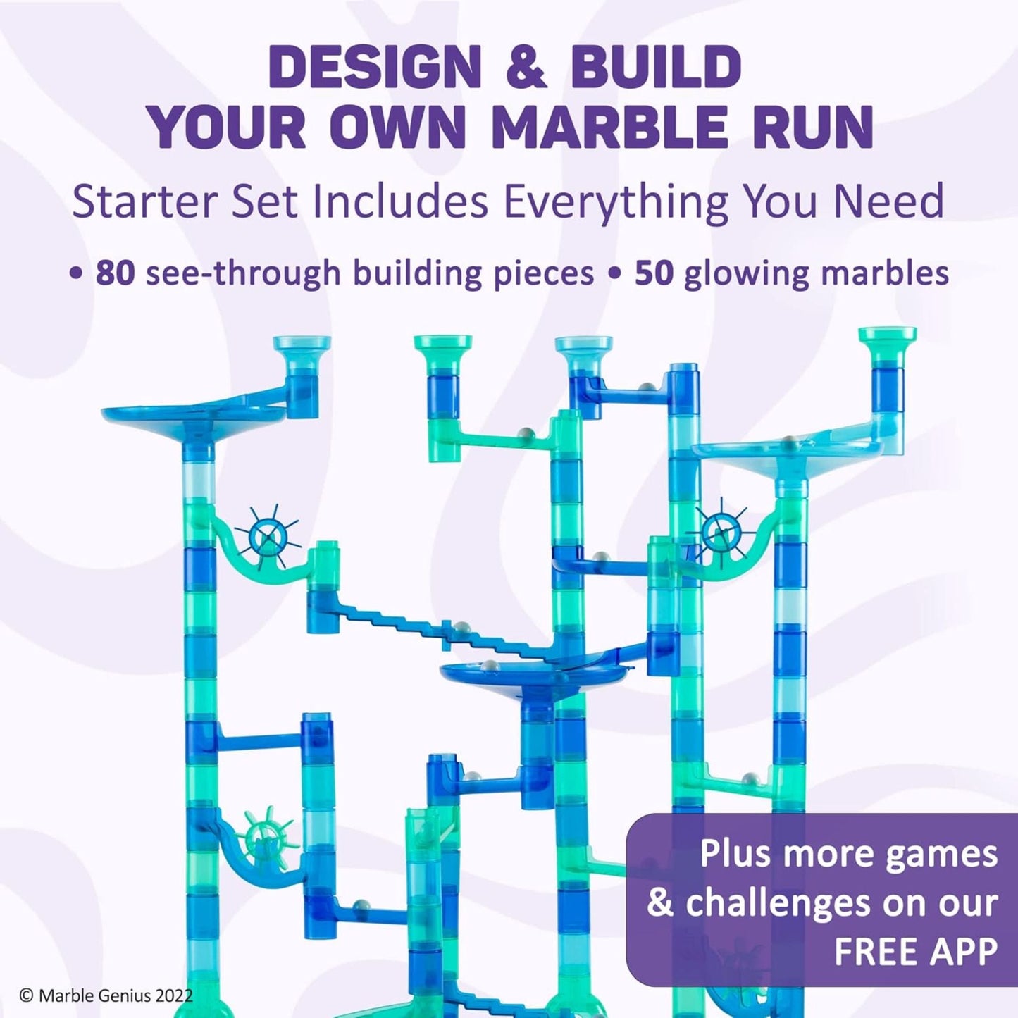 Marble Run Set and Add-On Accessory Set for Kids Full-Color Instructions, Great for Kids & Teens