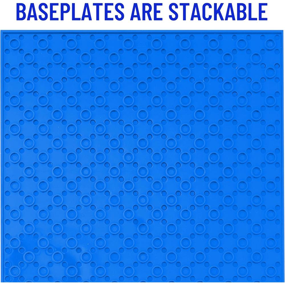 6-Pack Stackable Building Baseplates 10x10 in, 32x32 Studs, Compatible with Major Brands, Multicolor Building Mats