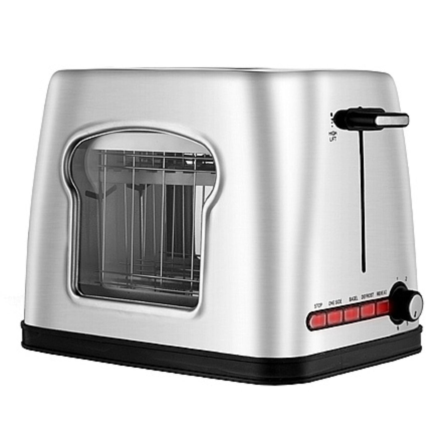 Wide Slot Toaster with See-Through Window 4 Toast Settings 6 Adjustable Temperature Controls