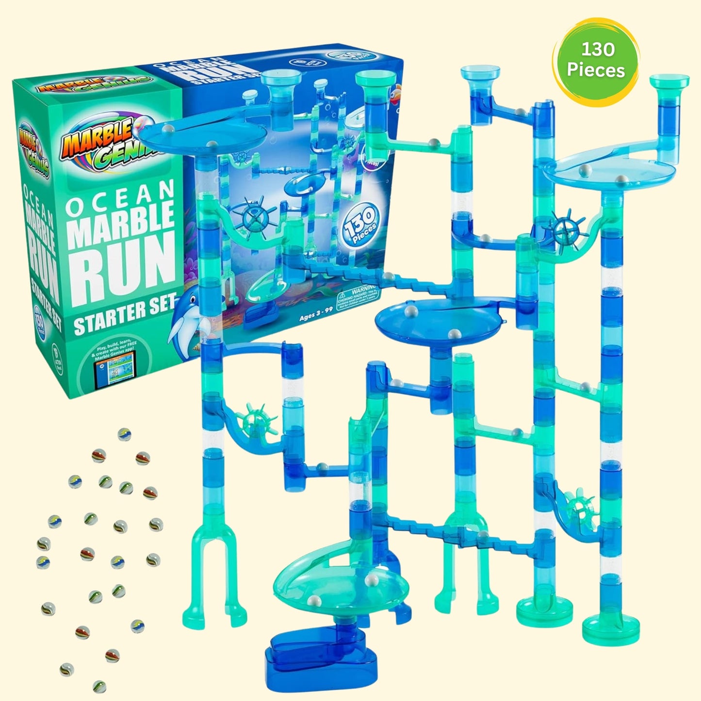 Marble Run Set and Add-On Accessory Set for Kids Full-Color Instructions, Great for Kids & Teens