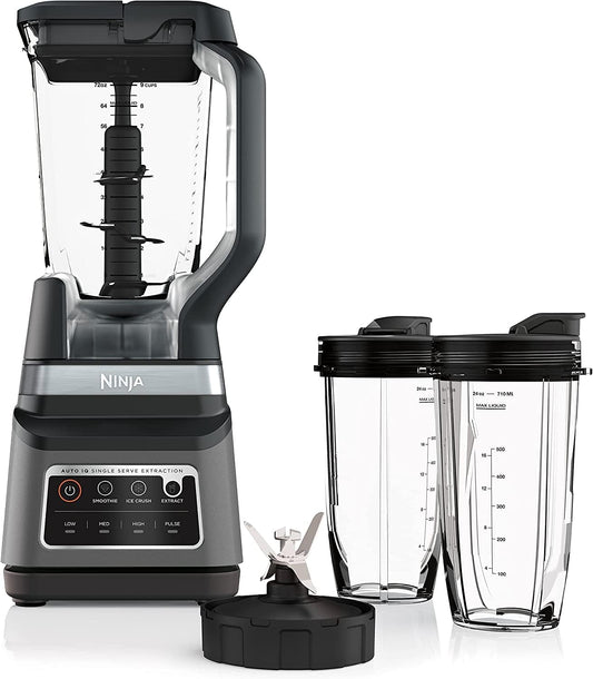 Duo Blender - 1400 Peak Watts, 3 Auto-IQ Programs for Smoothies, Frozen Drinks, and Nutrient Extraction, Includes 72-oz Total Crushing Pitcher & Two 24-oz To-Go Cups