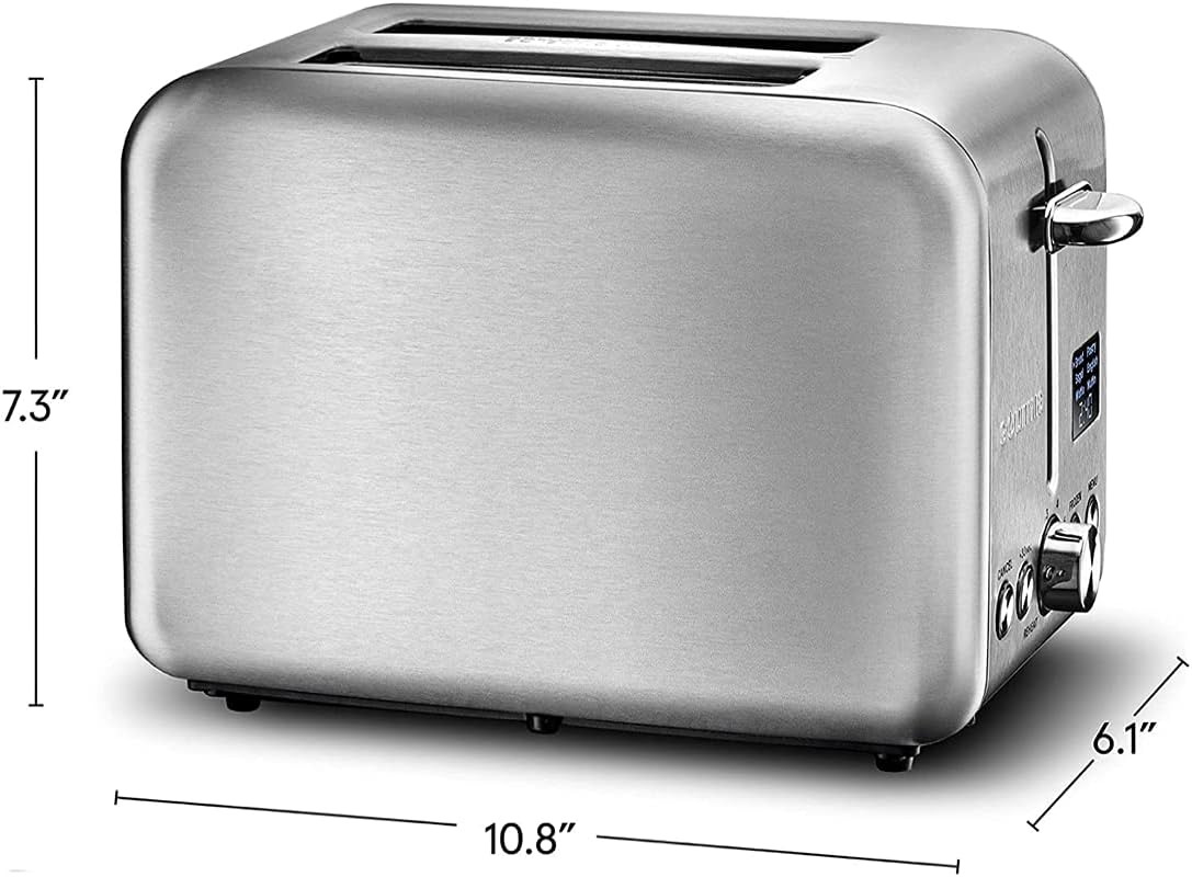 Digital Toaster - Stainless Steel GDT2445, Features 5 Toast Functions (Waffle, English Muffin, Pastry), 7 Shade Settings, Rapid Reheat Mode, and Extra Wide Slots