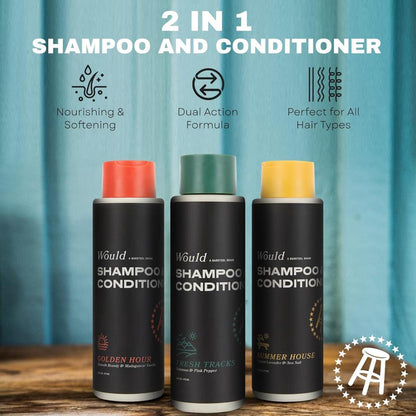 Men's 2-in-1 Shampoo & Conditioner - 16 Oz, Dual Action, Oakmoss & Pink Pepper Scent