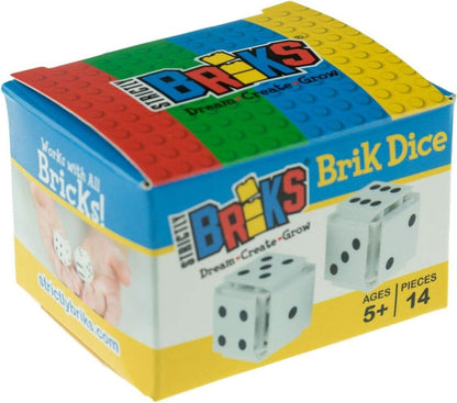 6-Sided Dice Set with Removable Numbers, Compatible with Major Building Blocks, for Ages 3 and Up Perfect for Activities and Games