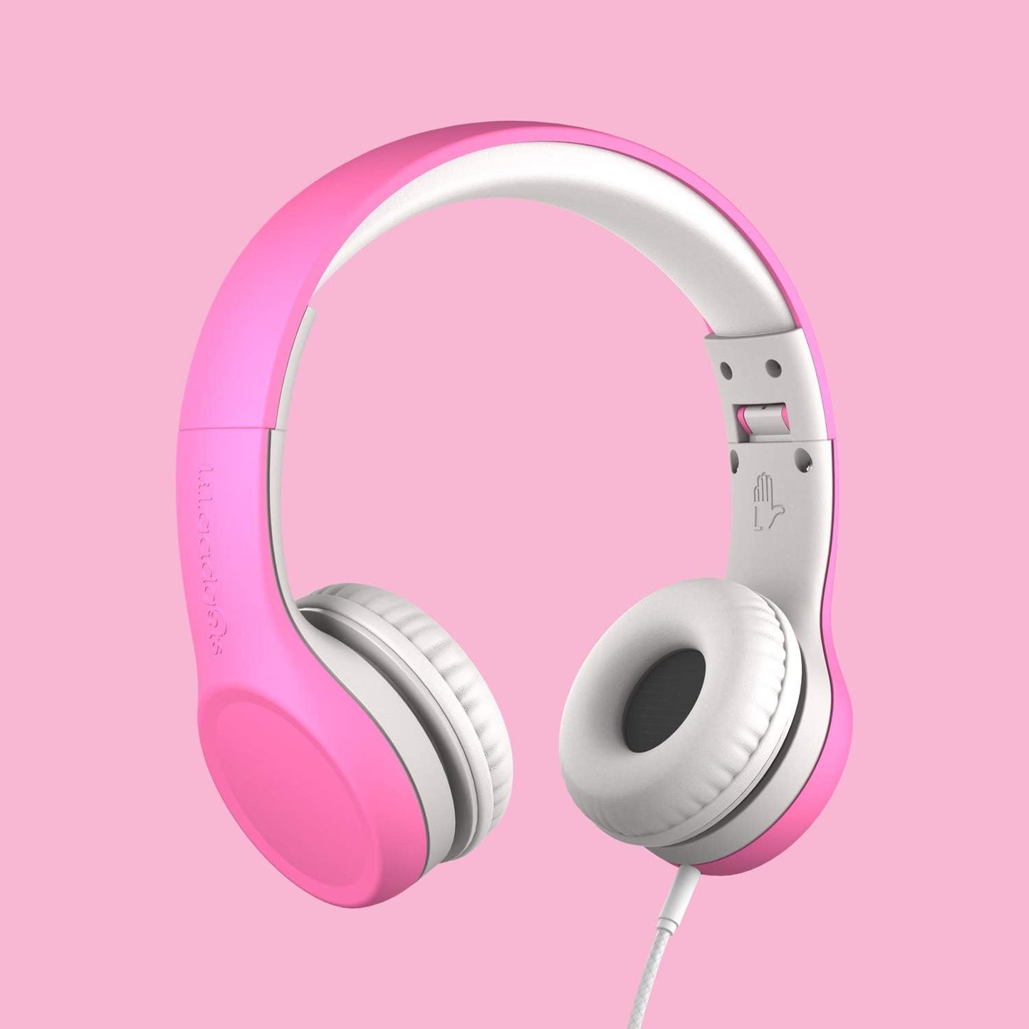 Girls Wired Headphones for School with Microphone, Volume-Limited for Safe Listening, Adjustable Headband, and Cushioned Earpads