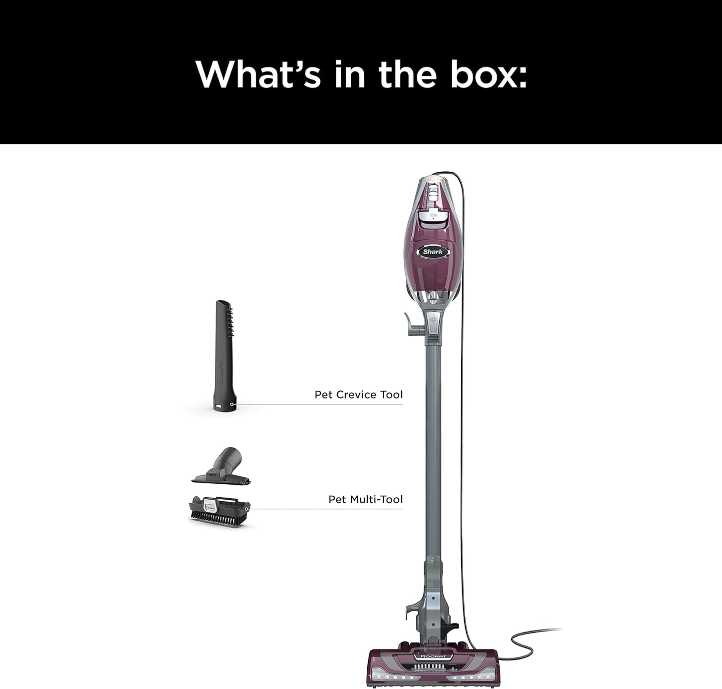 Corded Stick Vacuum - LED Headlights, XL Dust Cup, Lightweight, Converts to Hand Vacuum, Includes Pet Attachments