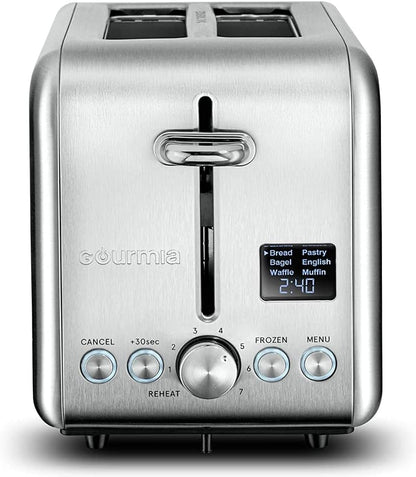 Digital Toaster - Stainless Steel GDT2445, Features 5 Toast Functions (Waffle, English Muffin, Pastry), 7 Shade Settings, Rapid Reheat Mode, and Extra Wide Slots