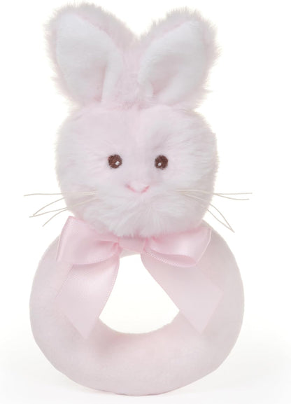 Little Bunny - 5.5-Inch Pink Soft Stuffed Easter Bunny Rattle, Perfect Easter Gift