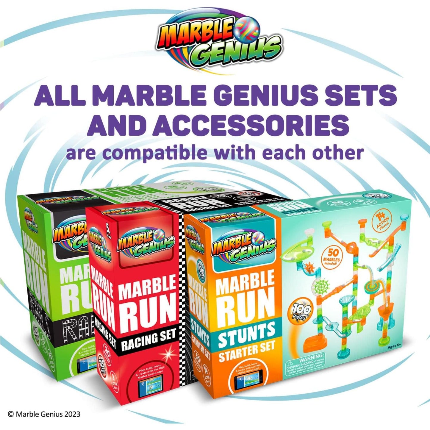 Marble Run Set and Add-On Accessory Set for Kids Full-Color Instructions, Great for Kids & Teens