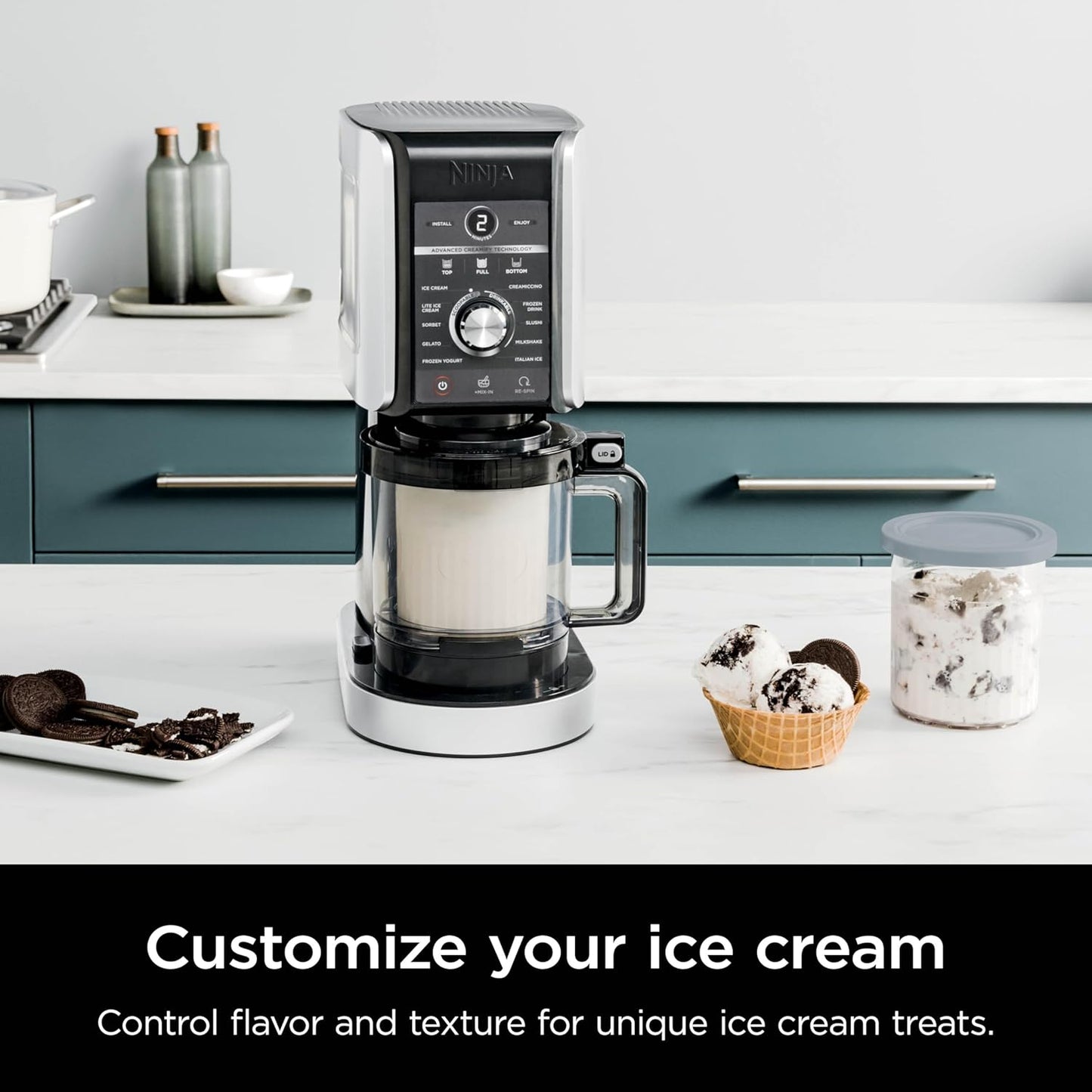 Ninja CREAMi Deluxe 11-in-1 Ice Cream Maker, Sorbet, Milkshakes, Frozen Yogurt & More, XL, 24oz Tubs