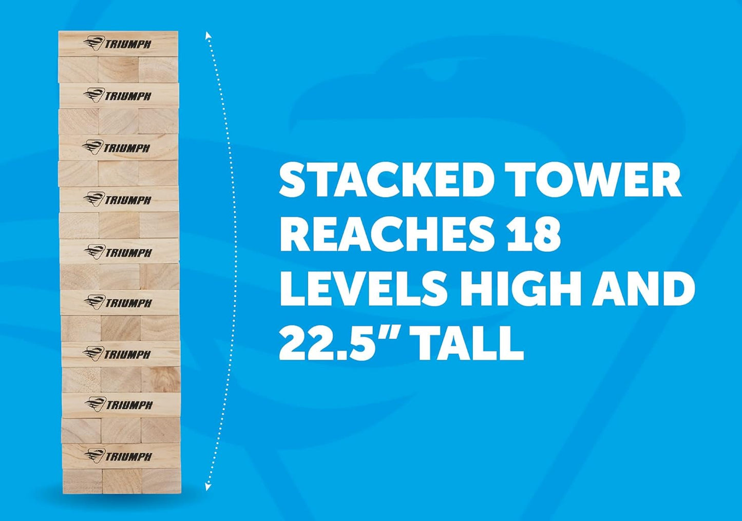 Large Wooden Tumble Tower Game with 54 Blocks and Carrying Case