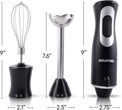 12 Speed Illuminating Immersion Hand Blender with Turbo Mode GHB2360 - Comfortable Ergonomic Handle - Whisk Attachment Included - Integrated LED Spotlight - 300 Watt Motor - Black