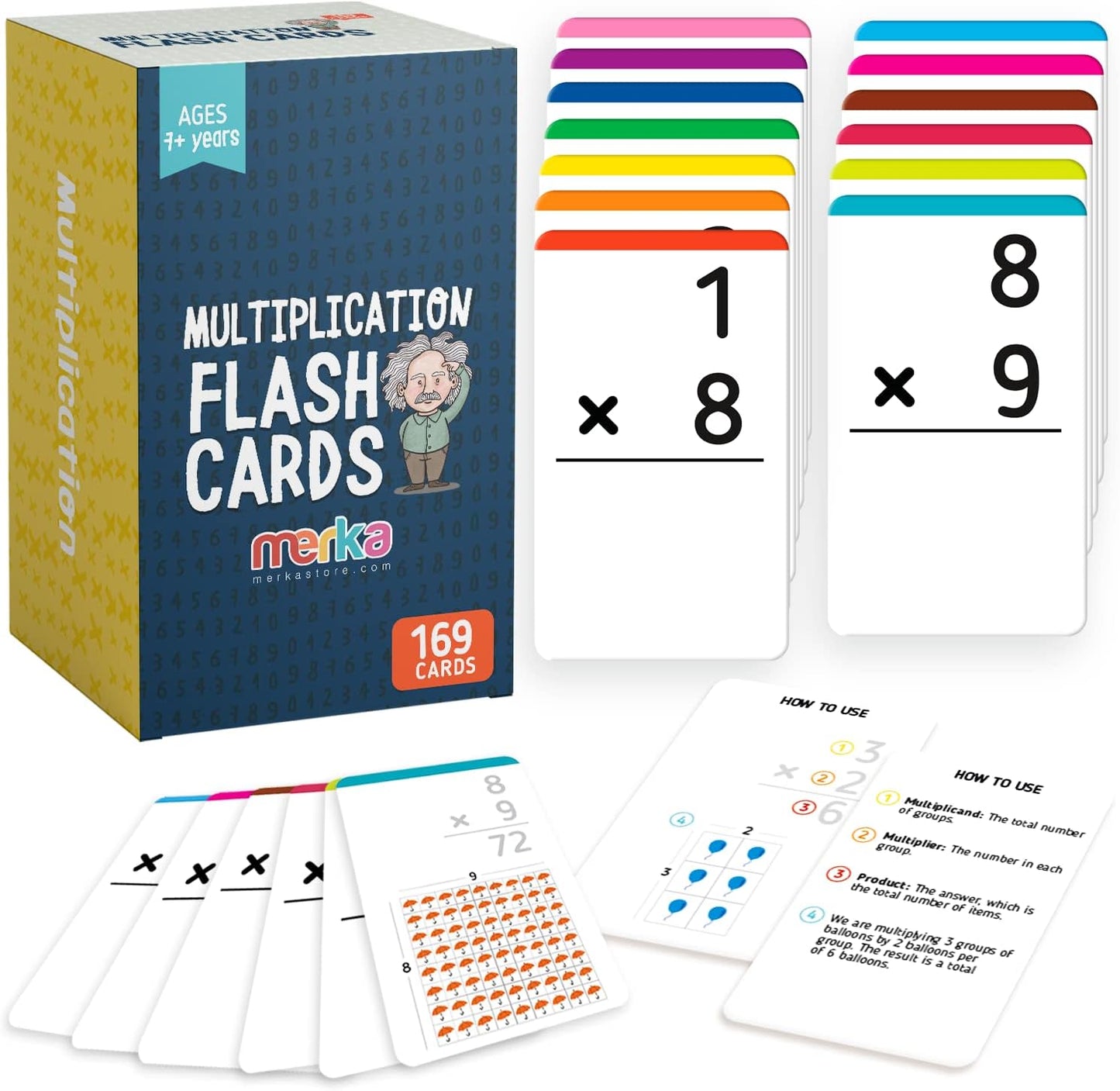 Multiplication Flash Cards Multiplication Tables Set of 169 Cards