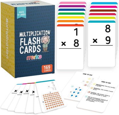 Multiplication Flash Cards Multiplication Tables Set of 169 Cards