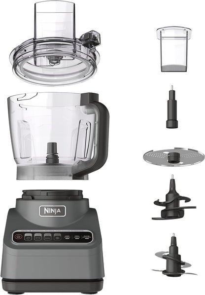 Food Processor - 1000 Peak Watts, 4 Functions: Chopping, Slicing, Purees, Dough, Includes 9-Cup Bowl, 3 Blades, Food Chute & Pusher