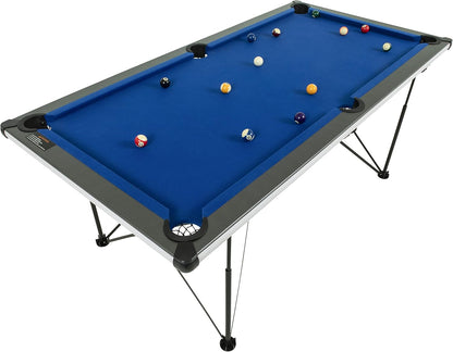 6' Portable Pop-Up Folding Pool/Billiard Table - Instant Assembly with Folding Legs, Includes Accessories, 72"