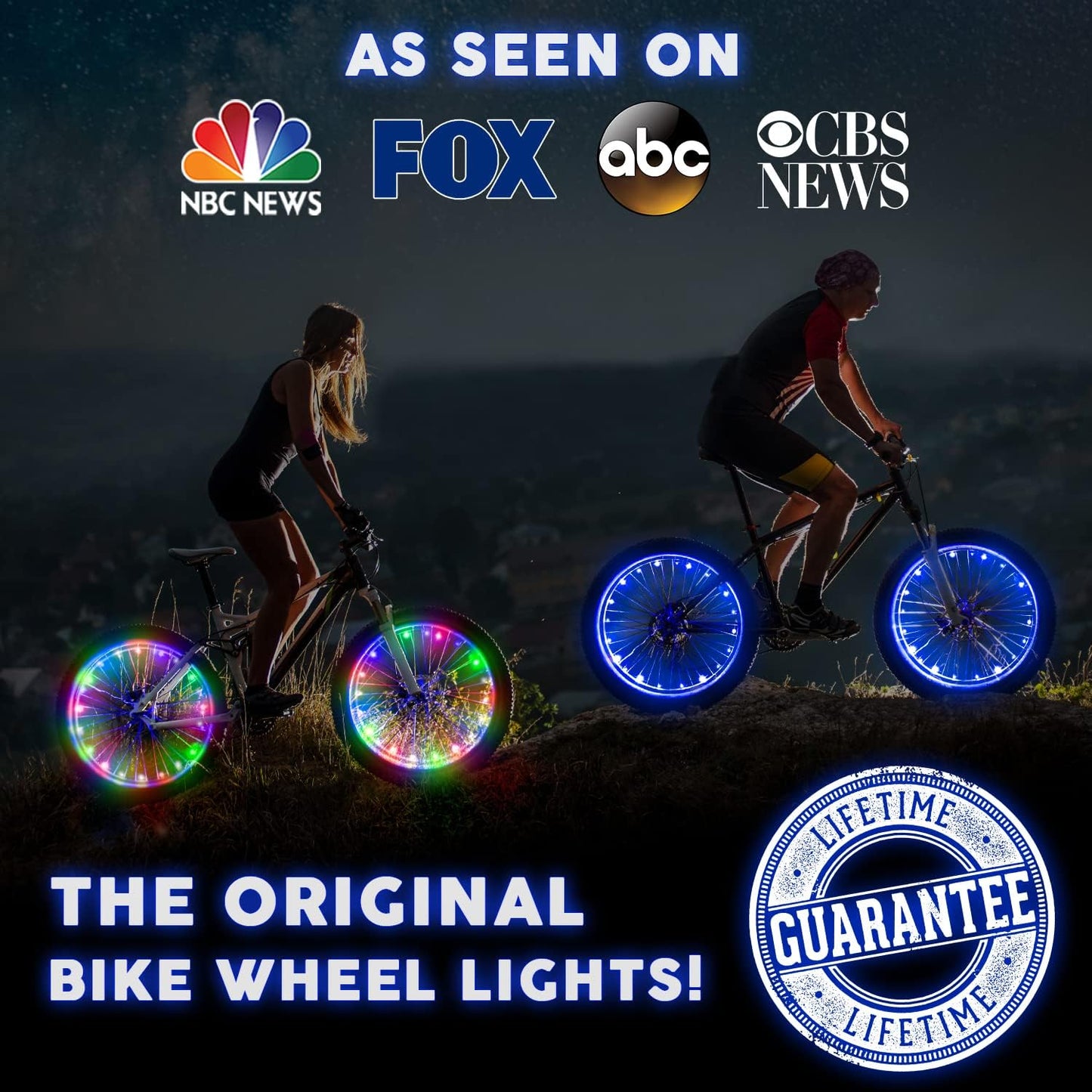 Bike Wheel LED Lights - 2-Pack, Orange, Fun and Stylish for Safety and Visibility