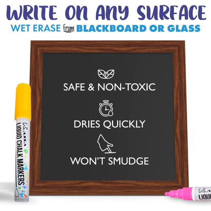 20-Pack Liquid Chalk Markers | 20 Vibrant Colors with Reversible Bullet & Chisel Tips | Works on Chalkboards, Windows & Glass | Erasable & Dust-Free | Perfect for Home, School & Office Use