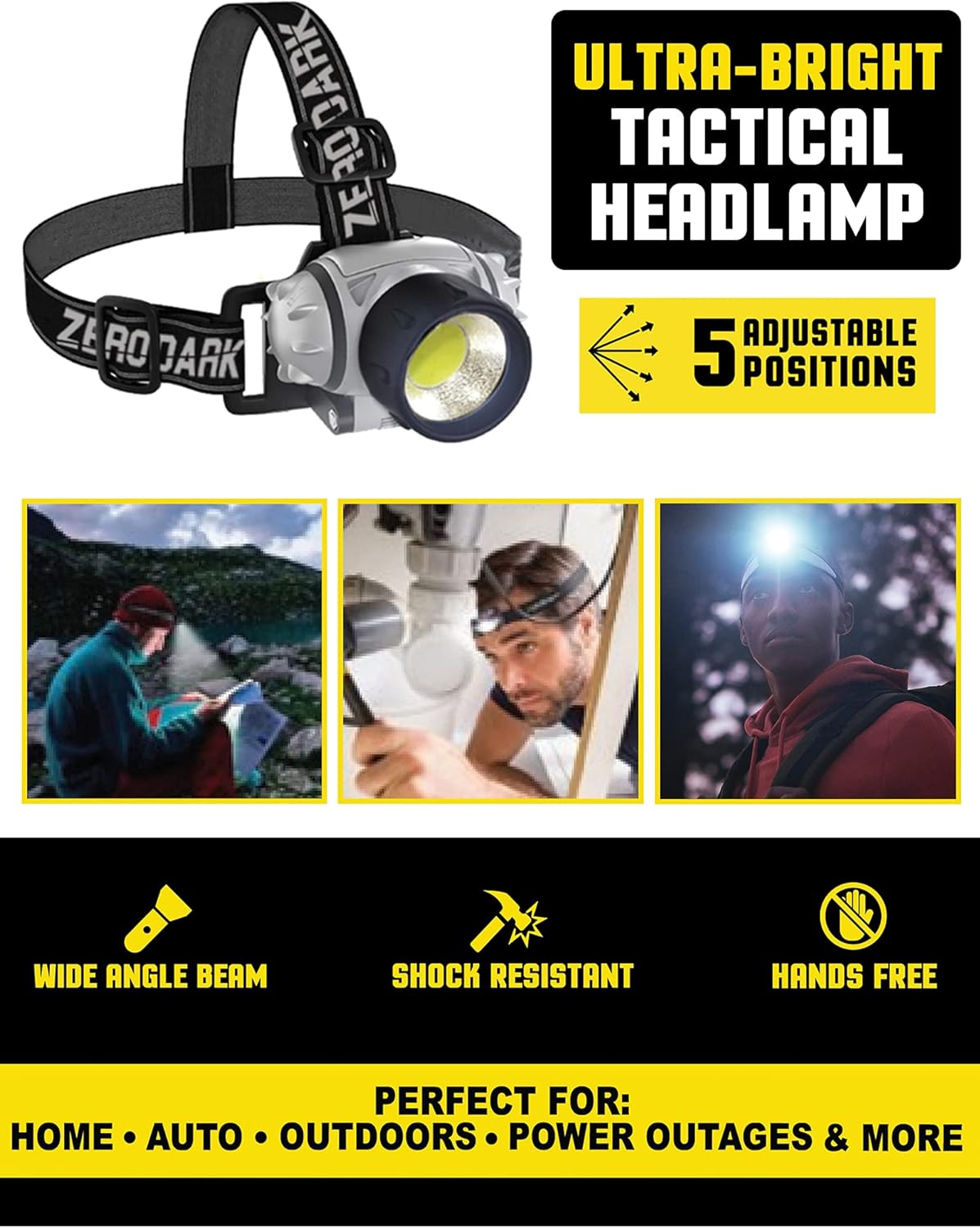 Flashlights Headlamp Lantern 3-Piece Set, Flashlight + Head Lamp + Camping Lantern Battery Powered LED High Lumens Camping Lights flashlights for Emergencies