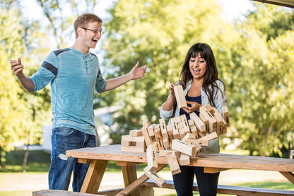 Large Wooden Tumble Tower Game with 54 Blocks and Carrying Case