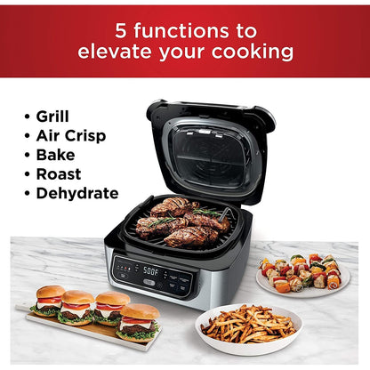 5-in-1 Indoor Grill with Air Fry, Roast, Bake & Dehydrate (AG301)