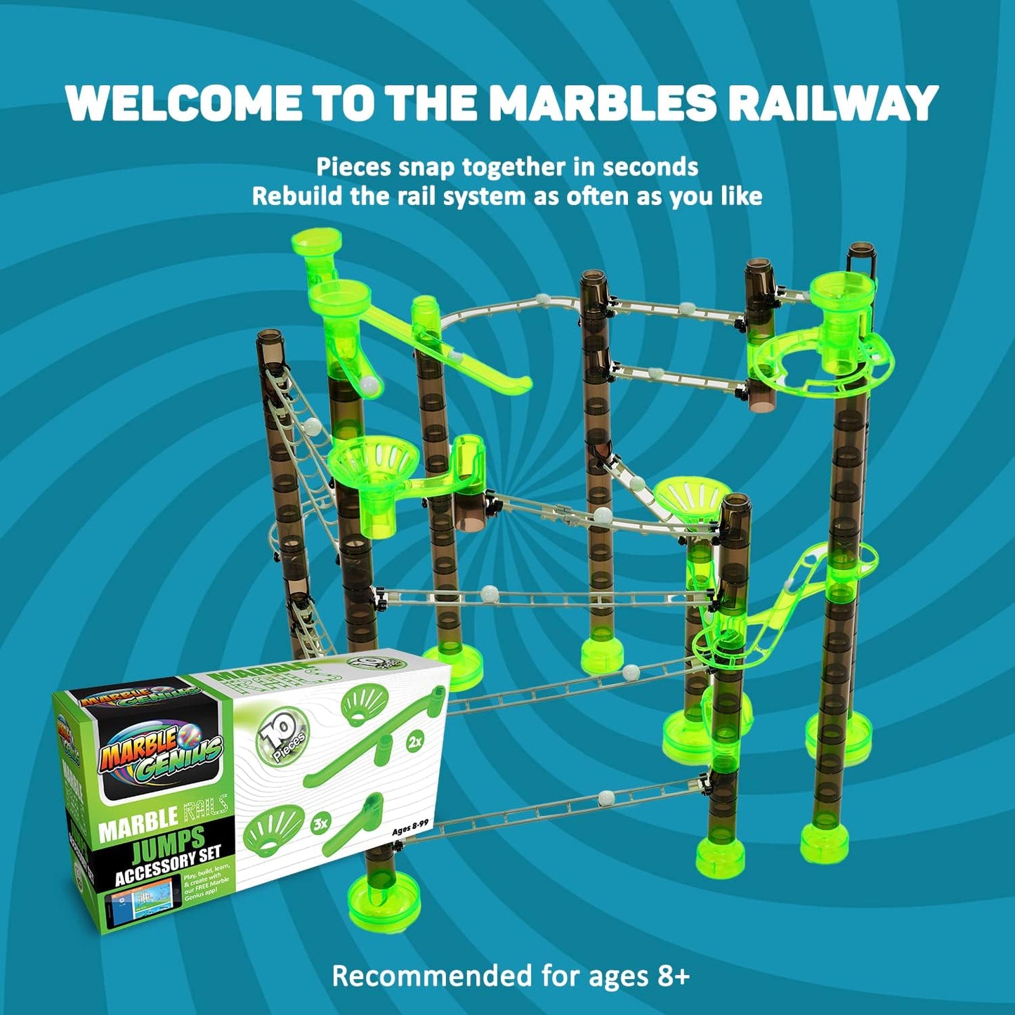 Run Rails Set and Add-On Accessory for Kids Full-Color