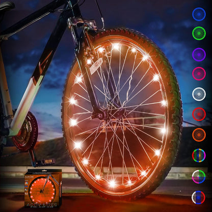 Bike Wheel LED Lights - 2-Pack, Orange, Fun and Stylish for Safety and Visibility