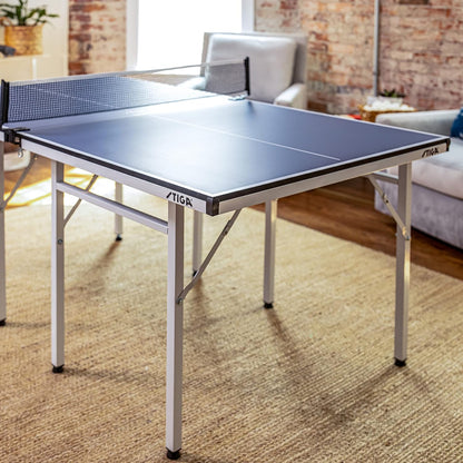 Compact Table Tennis Table Regulation Height for Authentic Play Space-Saving Easy Storage Design