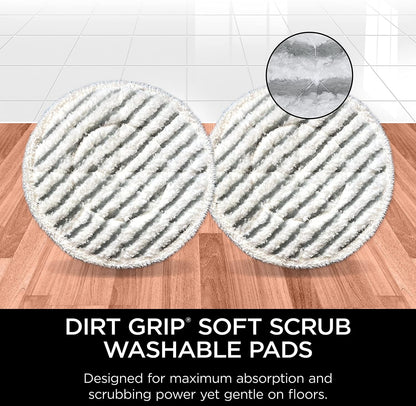 Scrub & Sanitize at The Same Time, Designed for Hard Floors, with 4 Dirt Grip Soft Scrub Washable Pads, 3 Steam Modes & LED Headlights