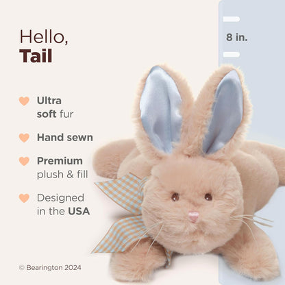 Baby Bunny Tail Plush Stuffed Animal Bunny with Rattle, 8 inches