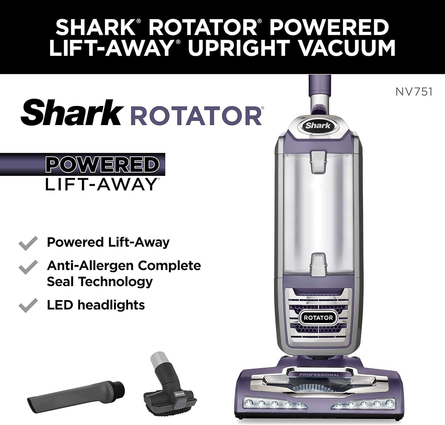 Powered Lift-Away Upright Vacuum with Crevice Tool and Pet Multi-Tool with a Rose Gunmetal Finish