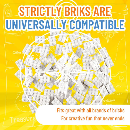 Strictly Briks Classic Bricks Starter Kit, White, 96 Pieces, 2x3 Studs, Building Creative Play Set for Ages 3 and Up, 100% Compatible with All Major Brick Brands