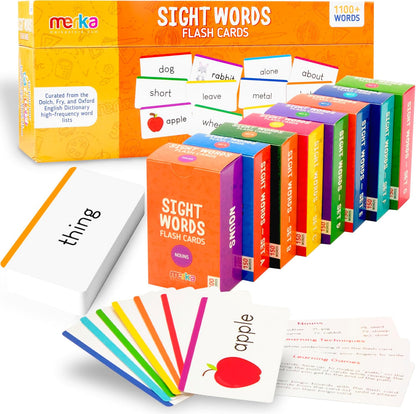 Sight Words Flashcards - Self Paced Vocabulary Tool - Combo Pack (Nouns and Sets A-G, 575 Cards Total)