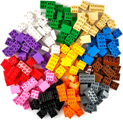 Large Building Blocks for Ages 3 and Up, 100% Compatible with All Major Brands, Rainbow Colors, 204 Pieces