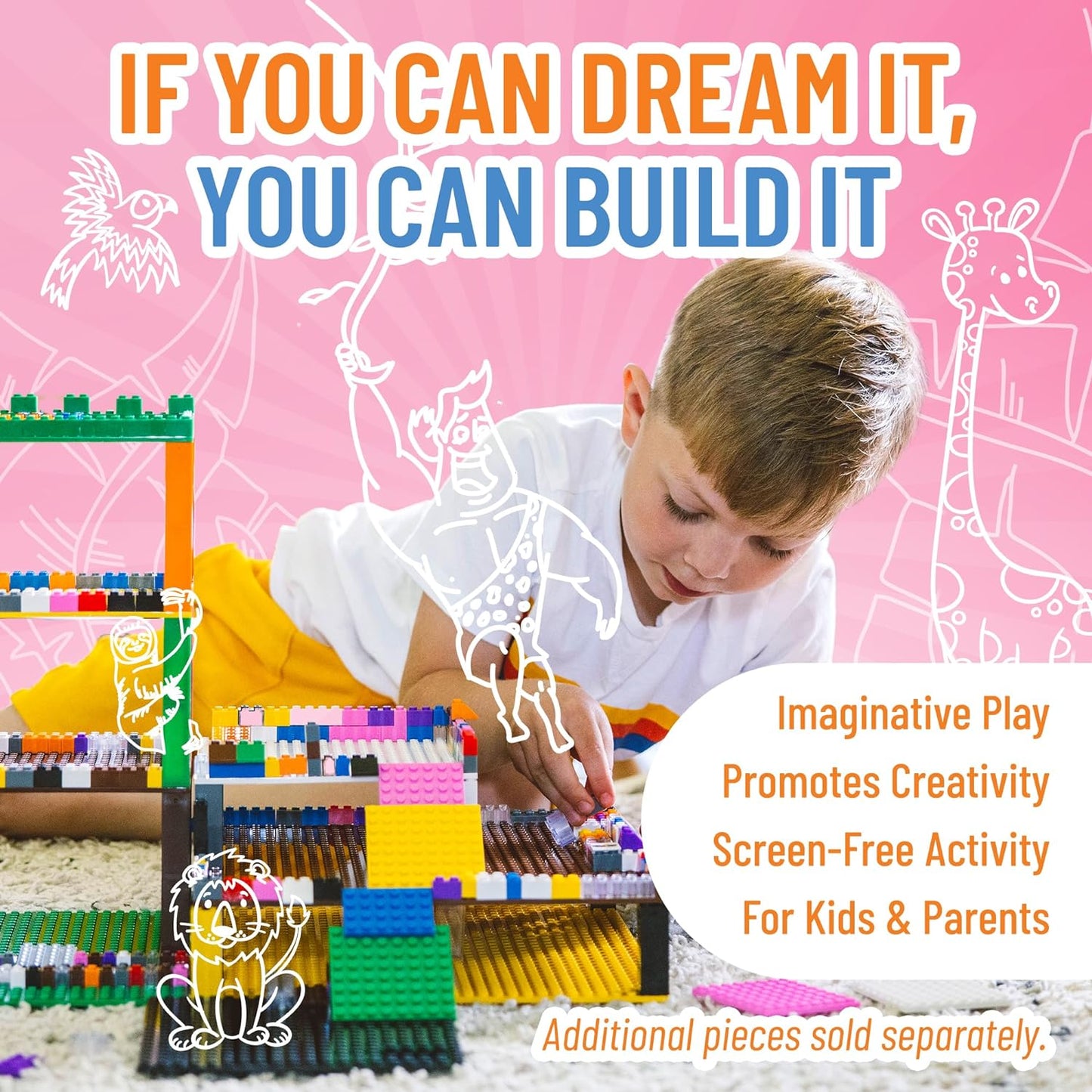 Strictly Briks Classic Bricks Starter Kit, White, 96 Pieces, 2x3 Studs, Building Creative Play Set for Ages 3 and Up, 100% Compatible with All Major Brick Brands