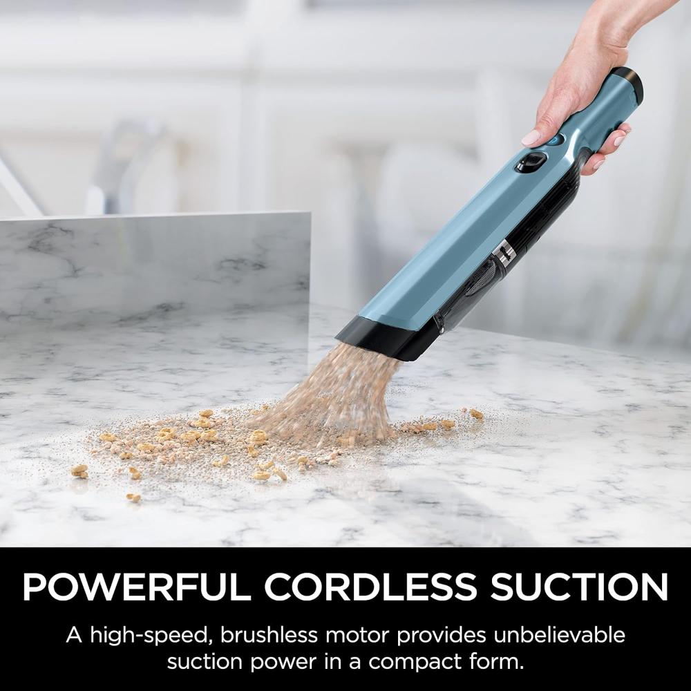 Cordless Handheld Vacuum, Lightweight and Portable (1.4 lbs) with Powerful Suction, Charging Dock, One-Touch Empty for Car & Home, Cove Blue