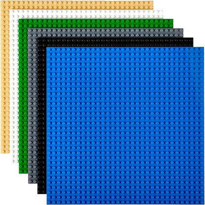 6-Pack Stackable Building Baseplates 10x10 in, 32x32 Studs, Compatible with Major Brands, Multicolor Building Mats