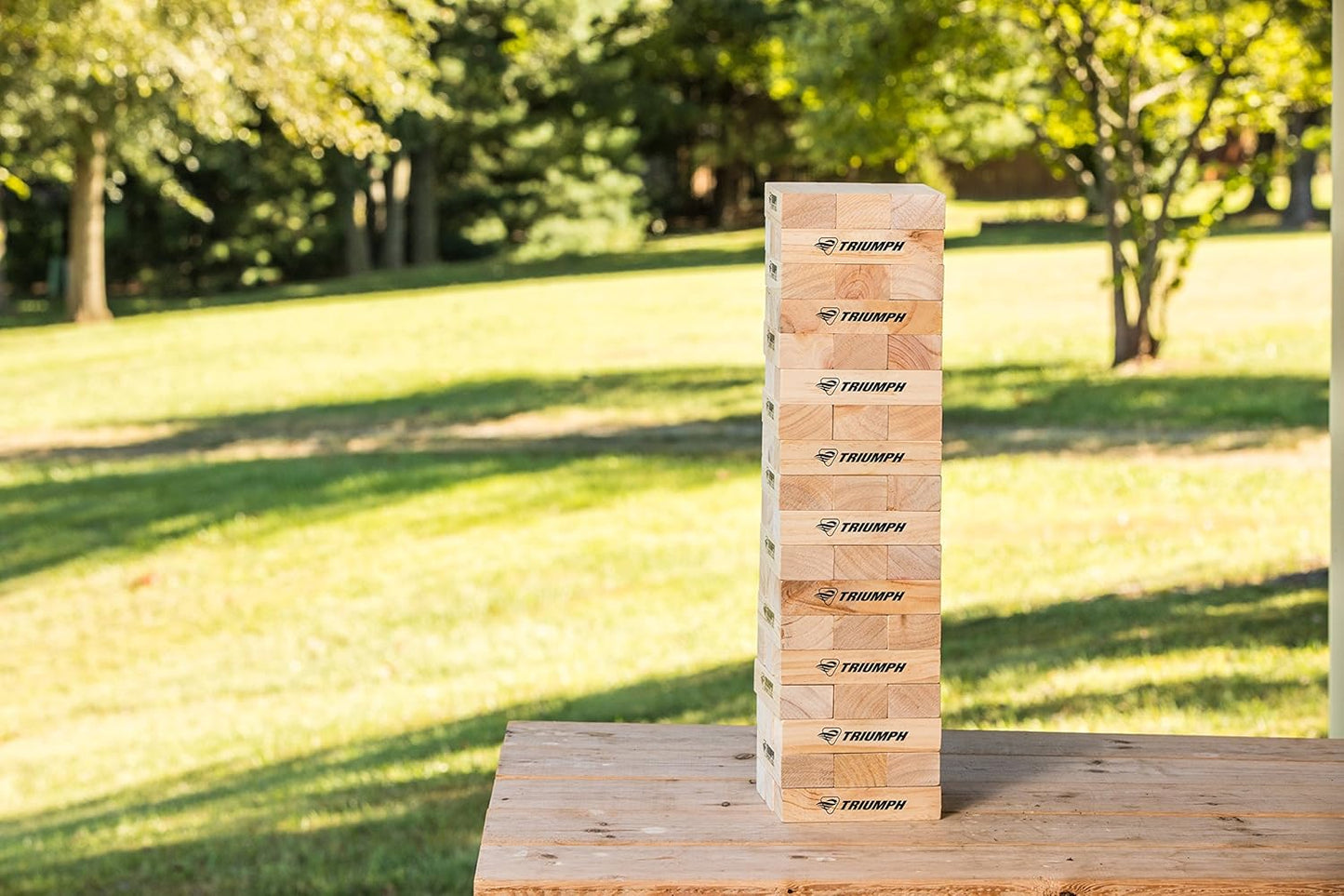 Large Wooden Tumble Tower Game with 54 Blocks and Carrying Case