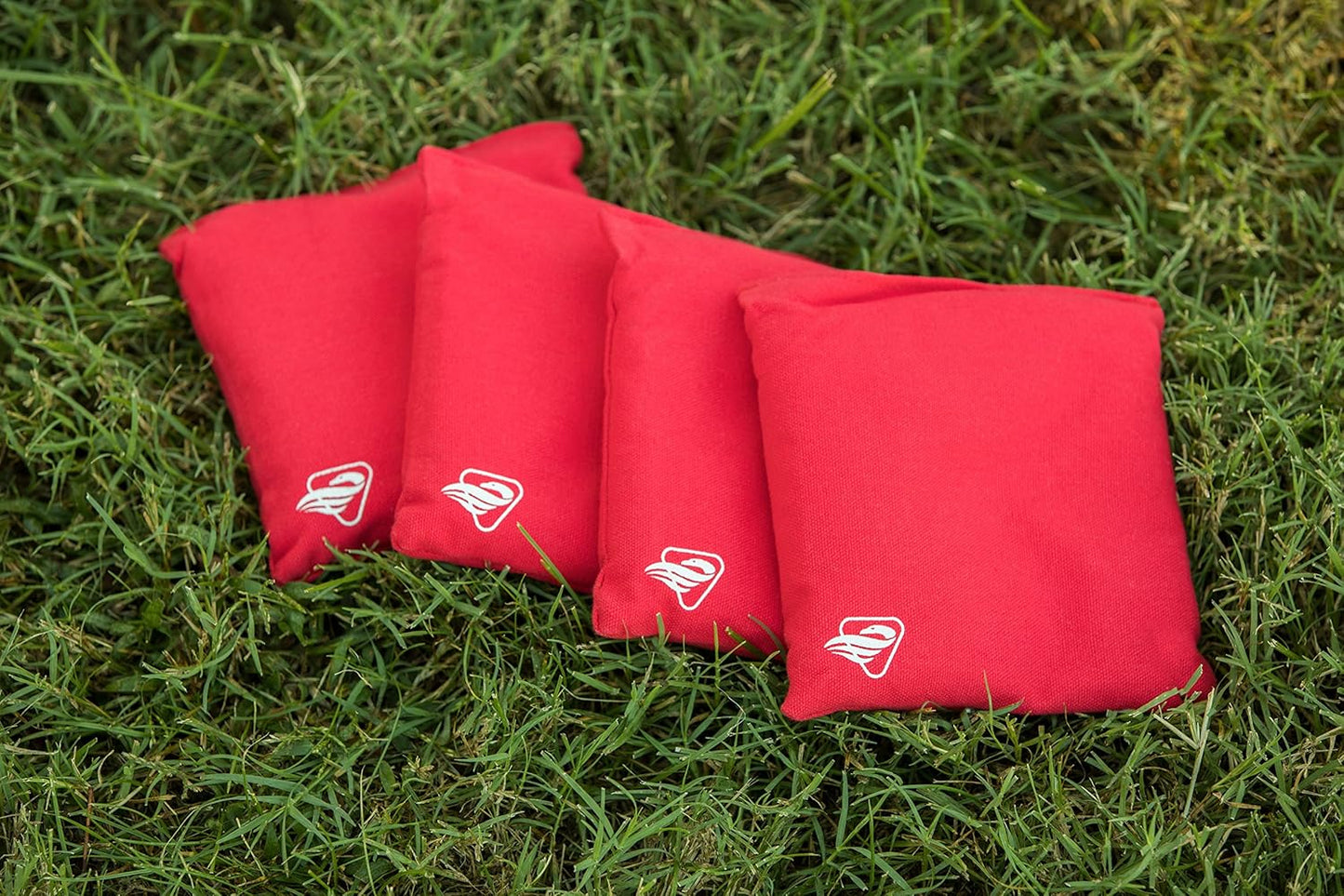 Sports Red Canvas Cornhole Bags 4 Bags Included, Size 6" x 6" 16 oz (12-0055RD-2W)