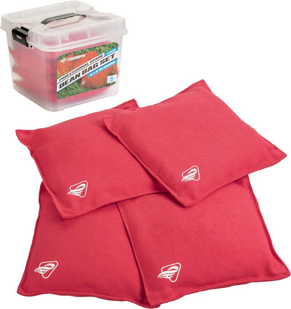 Sports Red Canvas Cornhole Bags 4 Bags Included, Size 6" x 6" 16 oz (12-0055RD-2W)