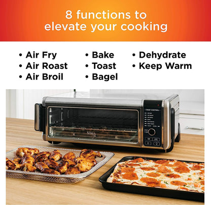 SP101/FT102CO Digital Fry, Convection Oven, Toaster, Air Fryer, Flip-Away for Storage, with XL Capacity, and a Stainless Steel Finish (Renewed)