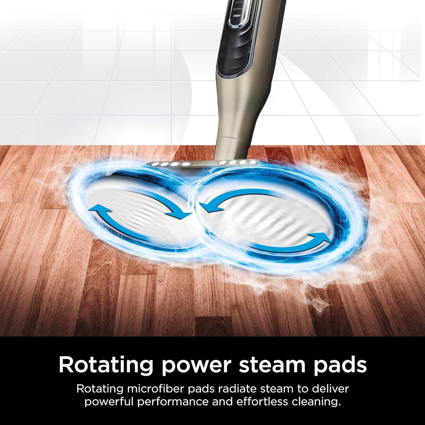 Scrub & Sanitize at The Same Time, Designed for Hard Floors, with 4 Dirt Grip Soft Scrub Washable Pads, 3 Steam Modes & LED Headlights