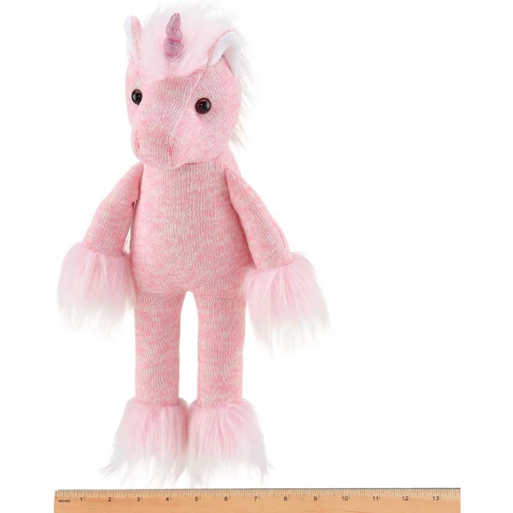 16 Inch Pink Plush Unicorn Stuffed Animal with Glittery Accents