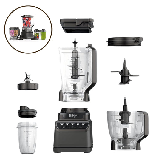 Crushing Kitchen System - 1200 Watt Blender for Smoothies, Frozen Drinks, Extracts, Chopping & Dough Making, Includes 72-oz Full-Size Pitcher, 8-Cup Food Processor Bowl, and 18-oz To-Go Cup