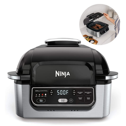 5-in-1 Indoor Grill with Air Fry, Roast, Bake & Dehydrate (AG301)